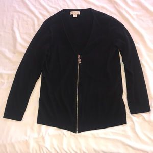 Michael Kors Cardigan with Silver Accent Zipper